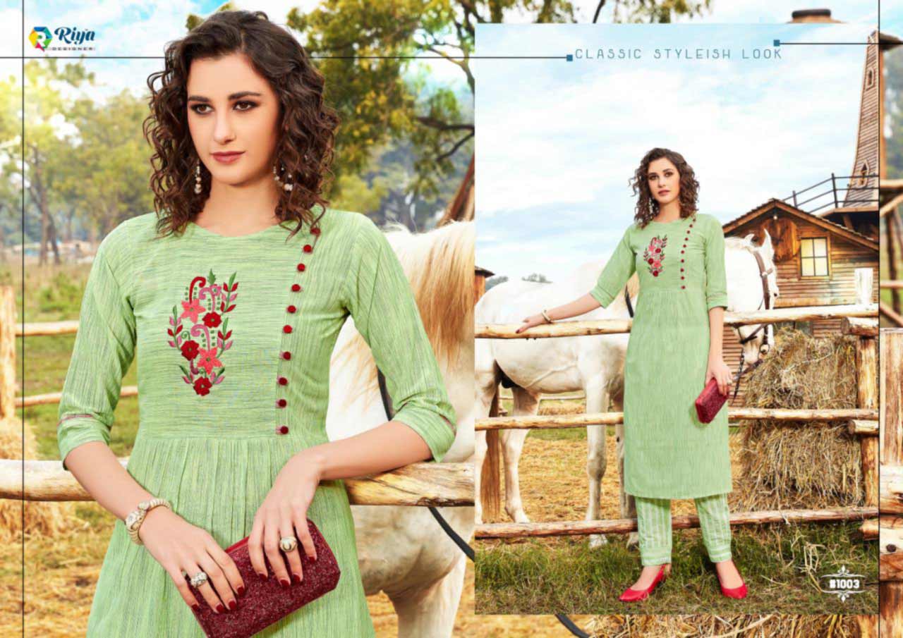 Riya Lime Light Kalimudi Work Kurtis Set Riya Lime Light Kalimudi Work Kurtis Set